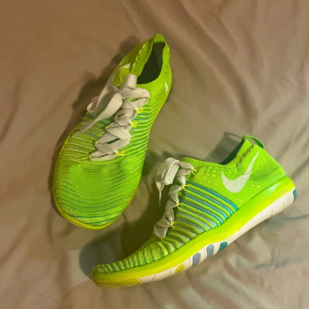 Lime green Nike Flyknit